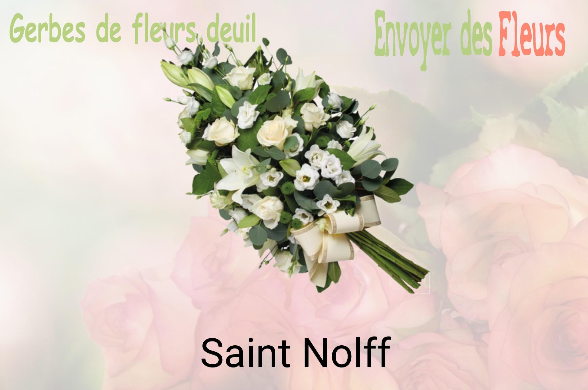 Gerbe de fleurs de deuil livrée à Saint-Nolff